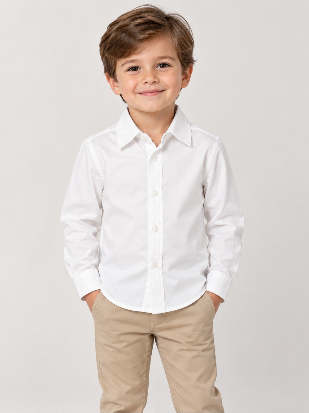 OshKosh B'gosh White Long-Sleeve Button-Down Shirt